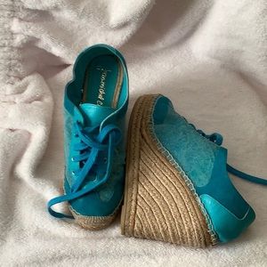 High heel tennis shoes (cloth, leather, suede)